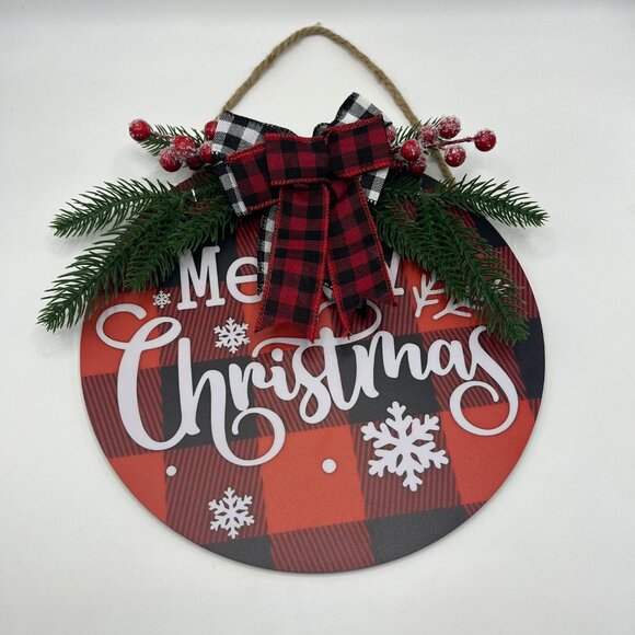 Christmas Hanging Sign - Welcome Door Plaque | Holiday Christmas Decoration - Picture 4 of 7
